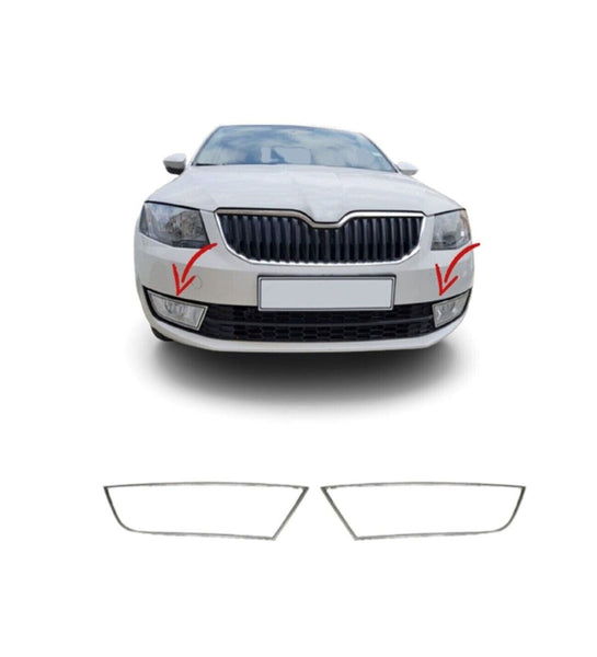 Chrome Fog Light Lamp Trim Strips 2 Pcs FITS Skoda Octavia 5E 2013-2016