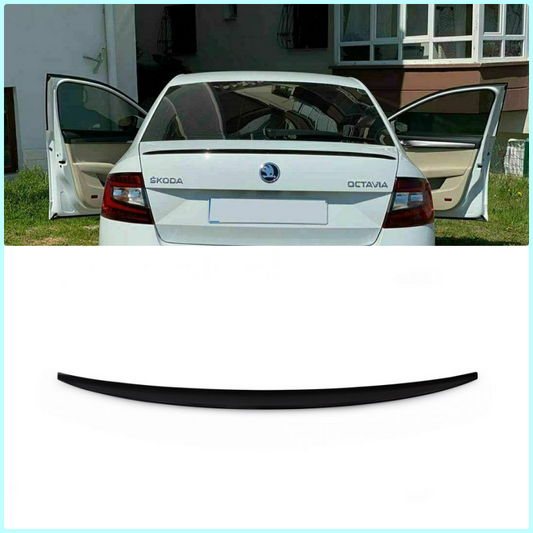 Rear Trunk (lip) Spoiler for Skoda Octavia A7 III 2013-2019 Piano Black