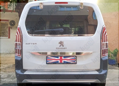 Abs Chrome Rear Stop Light Frame Trim For Peugeot Rifter 2018-2023