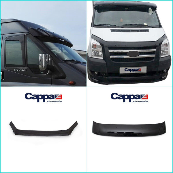 Sun Visor and Bug Guard Solid Black Acrylic For FORD TRANSIT MK7 2006-2013