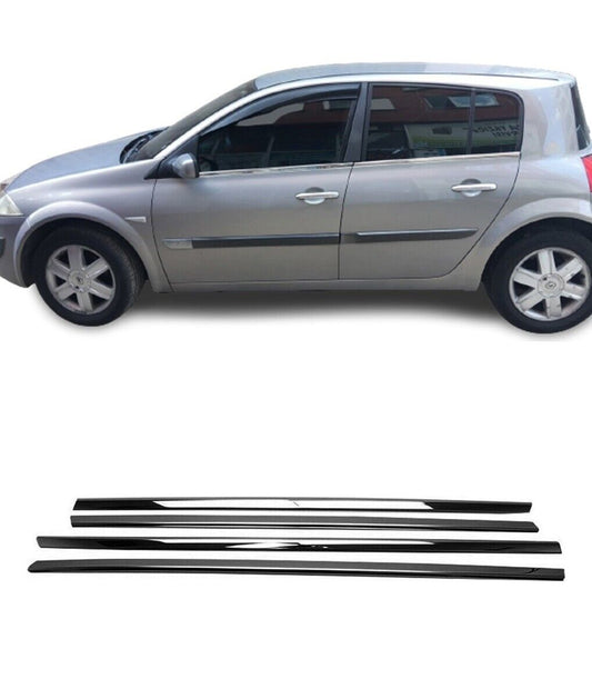 Chrome Windows Frame Trims 4 pcs S.STEEL For R. Megane II HB 2004-2010