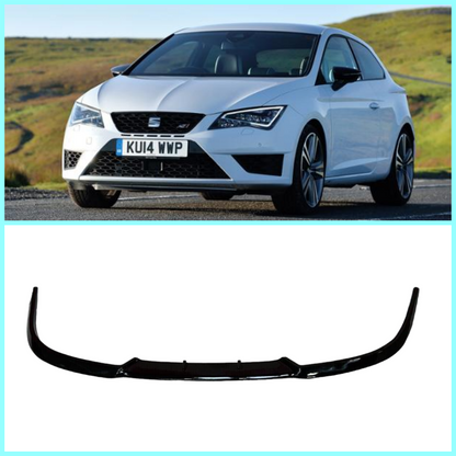 Lower Front Gloss Black ABS Splitter Bumper Lip For Seat Leon Cupra 2014-2020