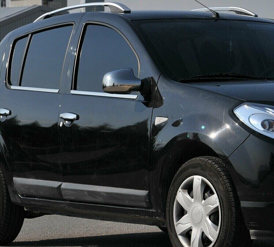 Chrome Windows Frame Trim Cover 4Door 4Pcs S.Steel For Dacia Sandero 2008-2012