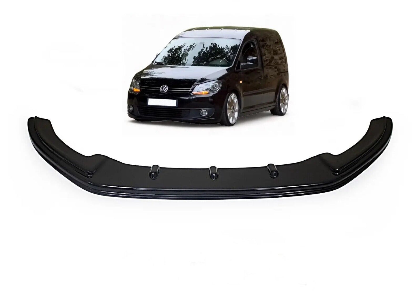 Lower Front Gloss Black ABS Splitter Bumper Lip For VW CADDY MK3 2010-2014