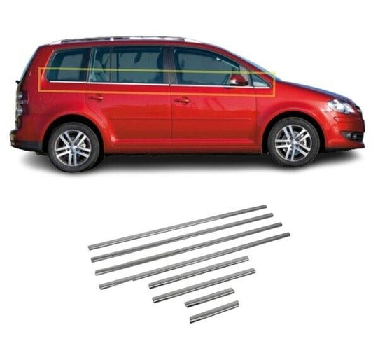 Chrome Windows Frame Trim Strips 6pcs For VW Touareg 2002-2010