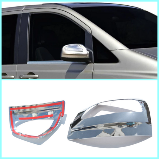 Abs Chrome Mirror Cover 2 Pcs. (With Signal)  FOR Mercedes Vito W639 2010-2014