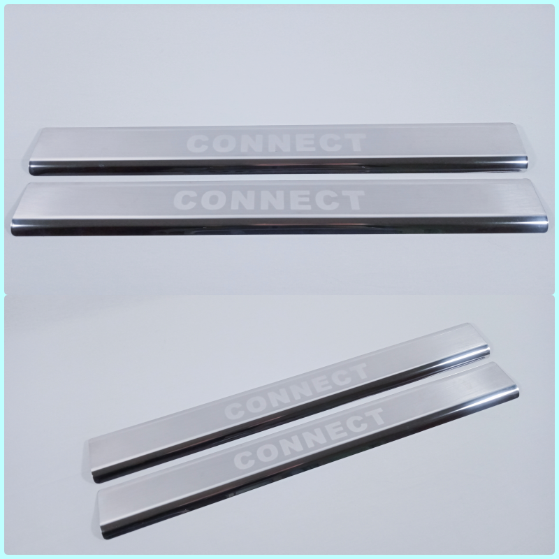 Chrome Door Sill Scratch Guard 2Dr For Ford Transit Tourneo Connect 2002-2013