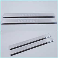 Chrome Door Sill Scratch Guard 2Dr For Ford Transit Tourneo Connect 2002-2013