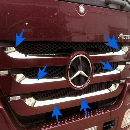 M.Benz Actros Mp3 MegaSpace 2009-2013 Chrome Front Grille 6Pcs(Inner)S.Steel