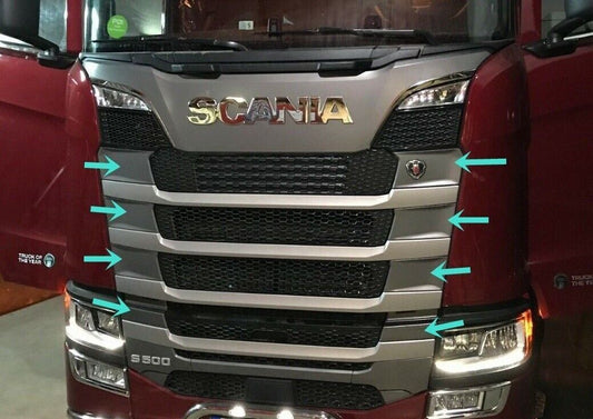 Chrome Front Grıll Side 8 Pieces S. Steel For Scania New Generation S-500