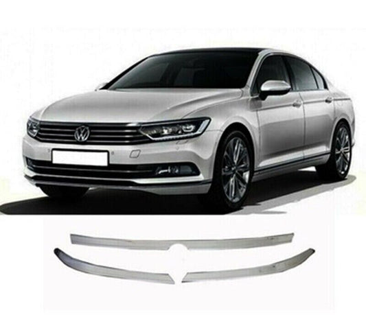 Chrome Front Head Light Upper Trims 3pcs S.Steel FOR VW Passat B8 B8.5 2014-2023