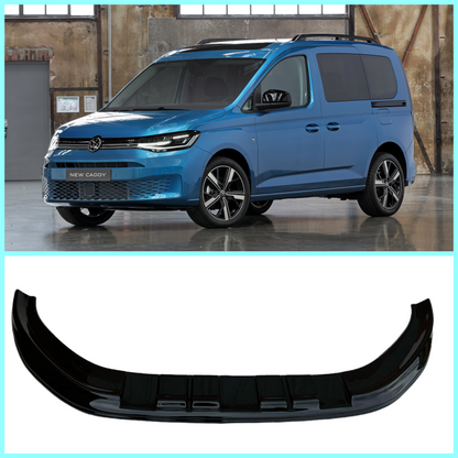 Lower Front Gloss Black ABS Splitter Bumper Lip For VW CADDY MK5 V 2020-2023