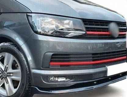 Lower Front Gloss Black ABS Splitter Bumper Lip For VW TRANSPORTER T6 2015-2019