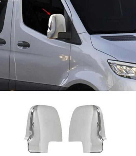 Chrome Side Wing Mirror Covers 2pcs ABS Plastic For M.Sprinter W907 2018-2023