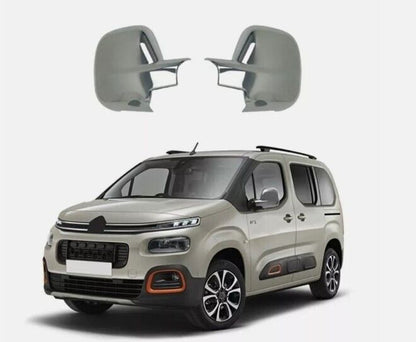 CHROME WING MIRROR COVER 2PIECES ABS FOR CITROEN BERLINGO II FL & III & JUMPY