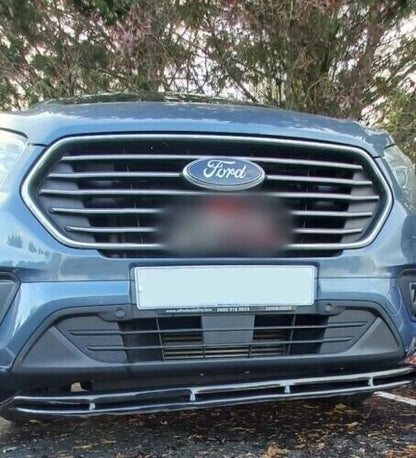 Lower Front Gloss Black ABS Splitter Bumper Lip For FORD TOURNEO CUSTOM 2012-17