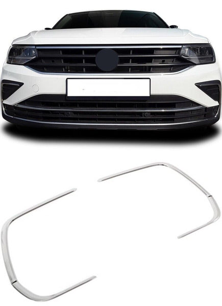 Chrome Fog Light Covers Strips 4Pcs Stainless Steel For VW TIGUAN II 2020-2023