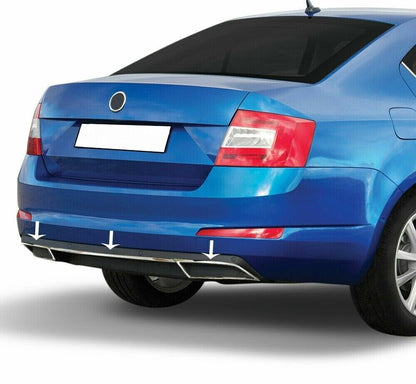 Rear Bumper Streamer& Exhaust Deflector Frame For Skoda Octavia MK3 A7 2013-2017