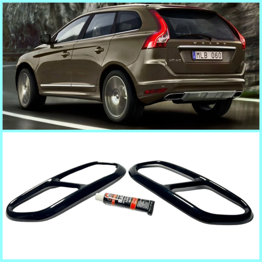 Chrome Exhaust Stainless Steel Cover Exhaust For Volvo XC60 2013-2017[Black]