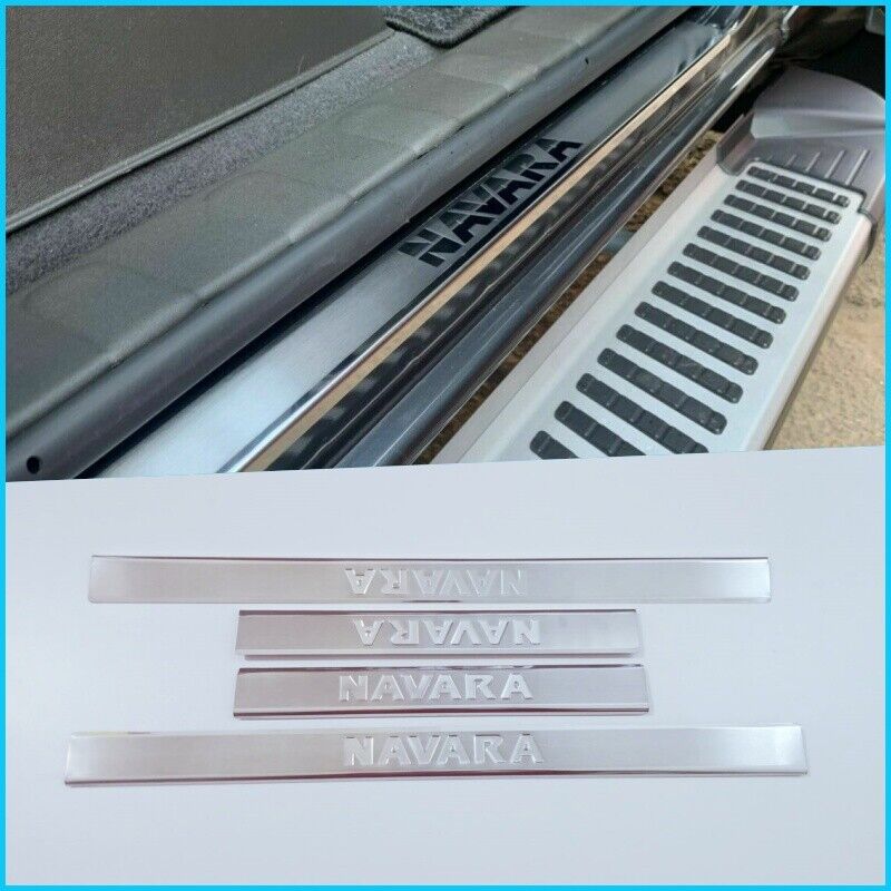 Chrome Door Sill Scratch Guard 4Door S.Steel For Nissan D40 Navara 2006-2015