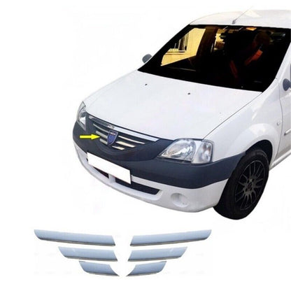 Chrome Front Grille Streamers 6 pcs S.STEEL Dacia Logan 2004-2012