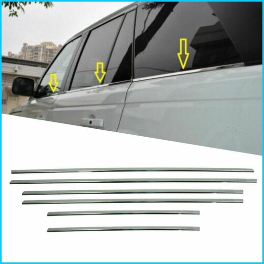 Chrome Windows Frame Trim Strips 6pcs For Range Rover SPORT 2005-2013