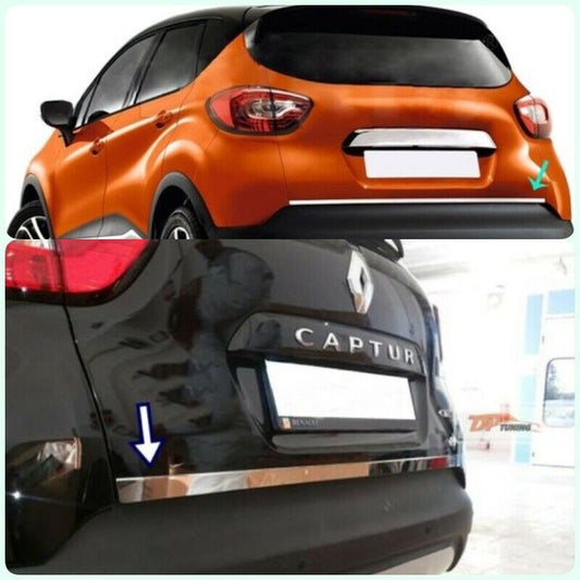 Chrome Rear Trunk Tailgate Lid Molding Trim S.Steel For R. Captur 2013-2019