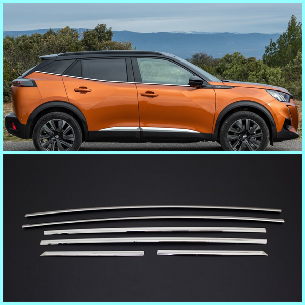 Chrome Windows Frame Trim Strips 6pcs S.Steel For Peugeot 2008 II 2019-2023