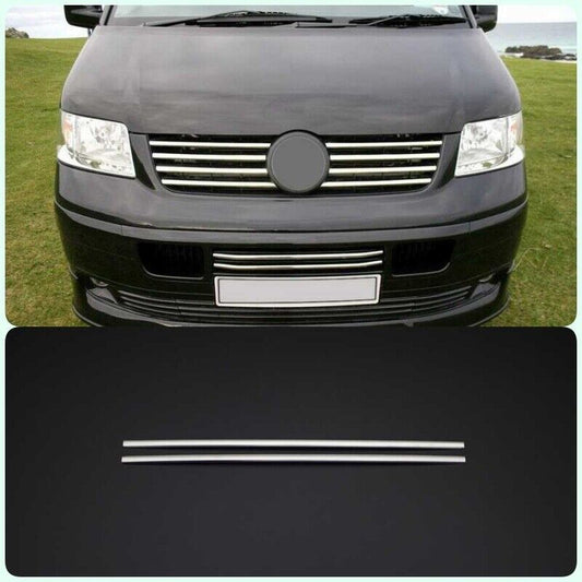 Chrome Front Bumper Grill 2 Pcs Stainless Steel For VW T5 Transporter 2003-2009