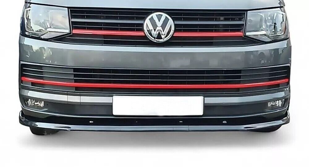 Lower Front Gloss Black ABS Splitter Bumper Lip For VW TRANSPORTER T6 2015-2019