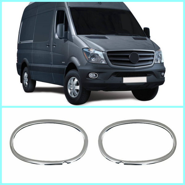 Chrome Fog Lamp Rim Cover 2Pcs  S.Steel Fits Mercedes Sprinter W906 2014-2017