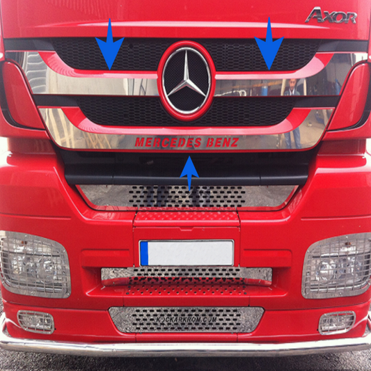 Mercedes Benz Axor Mp3 2011Up Chrome Front Grille 3Pieces Stainless Steel