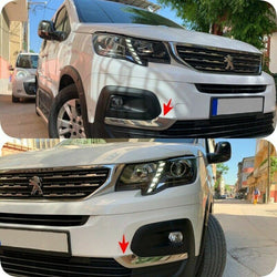 Chrome Fog Sill Cover 2Pieces Stainless Steel For CITROEN BERLINGO III 2018-2023