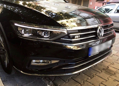 Chrome Front Head Light Upper Trims 3pcs S.Steel FOR VW Passat B8 B8.5 2014-2023